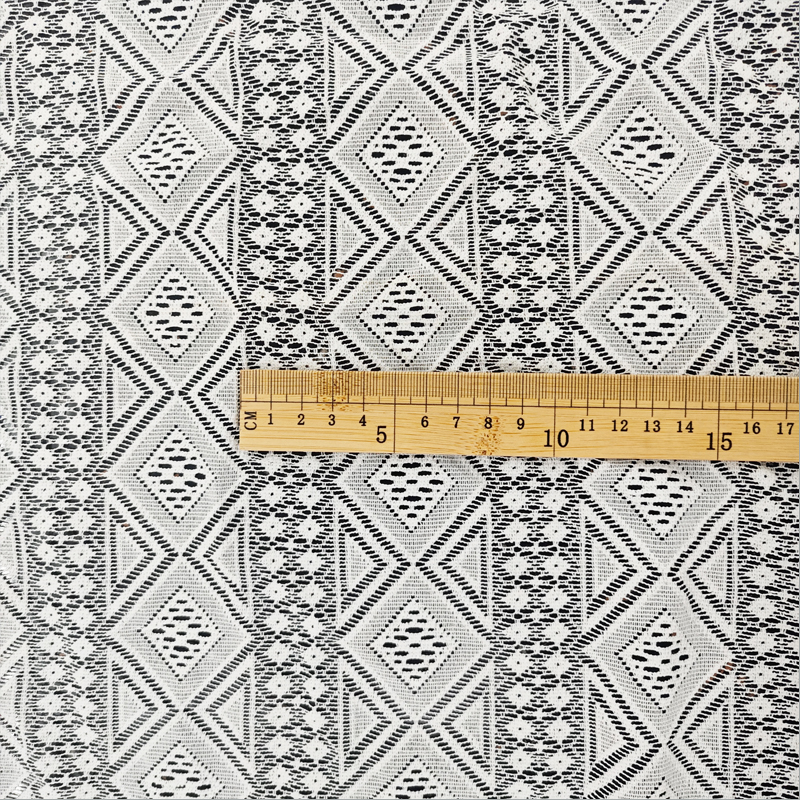 Lightweight polyester diamond-shaped geometric pattern lace fabric, scarf and shawl fabric material, fabric, skirt and clothing fabric, polyester fiber fabric pic 2