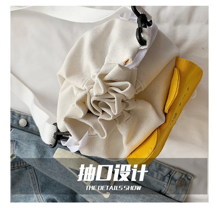 Korean campus fresh and cute cartoon rabbit bucket bag, color-blocking small bag, versatile casual single-shoulder crossbody bag undefined