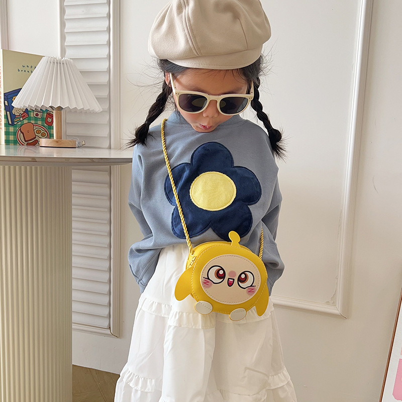 Cute new egg-shaped party children's bag, girl's stylish cartoon single-shoulder bag, Korean version soft and cute crossbody coin purse Specification drawing