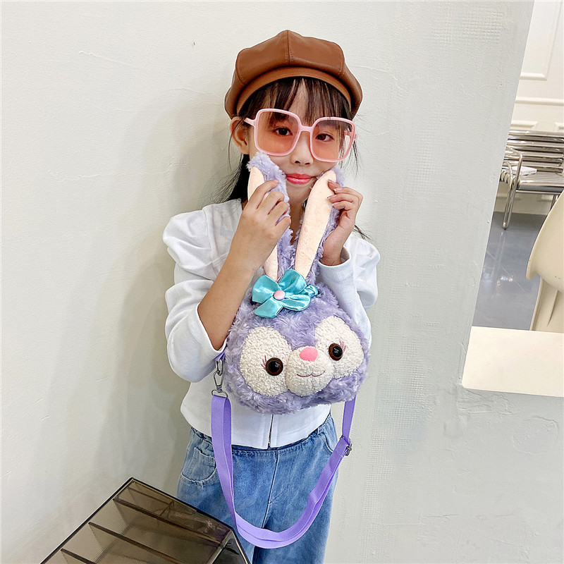 Plush bear bag, cute girl crossbody phone bag, Starlight rabbit cartoon crossbody bag, cute girl children's bag Specification drawing