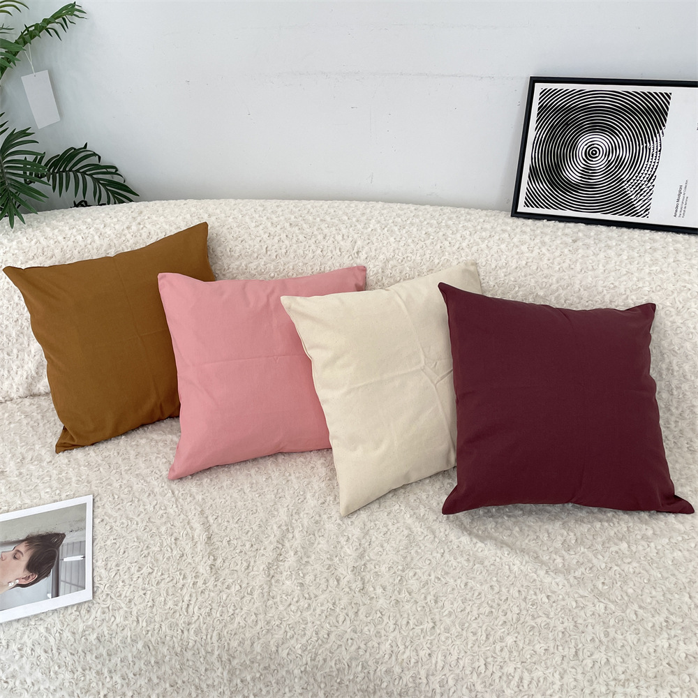 bj5119 light luxury, simple and plain color living room sofa pillowcase, large throw pillow, car backrest, office cushion full figure