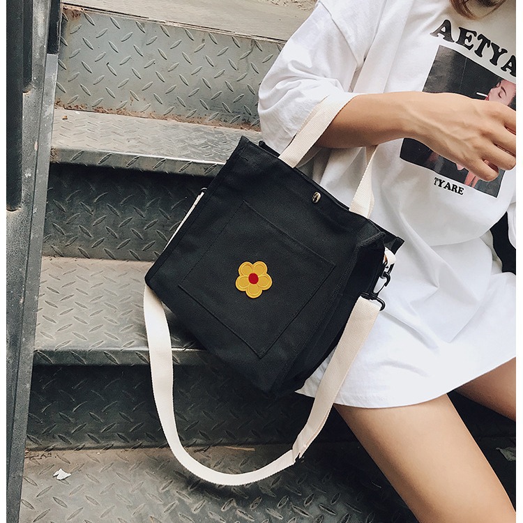Stylish and simple canvas bag 2024 new Korean version large-capacity handbag, women's single-shoulder crossbody bag, one-piece consignment Application Scenario