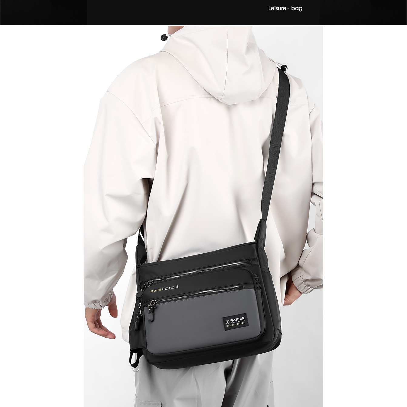 New men's crossbody bag, a trendy bag made of Oxford fabric with large capacity and water repellency, is a high-end single-shoulder bag for commuting and travel Application Scenario