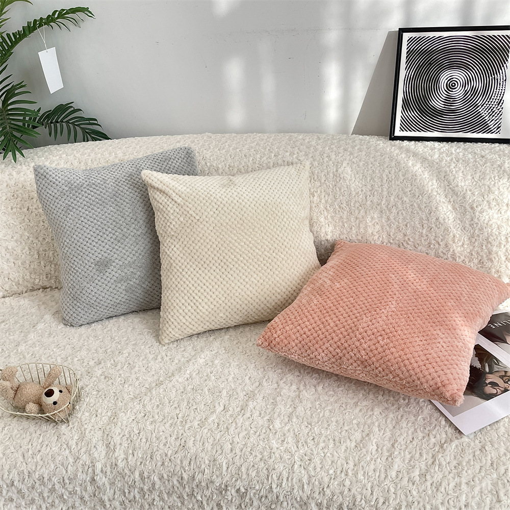 bj412311 Simple solid-color pillowcase for living room, office pillow cover without pillow core, detachable and washable pillow cover full figure