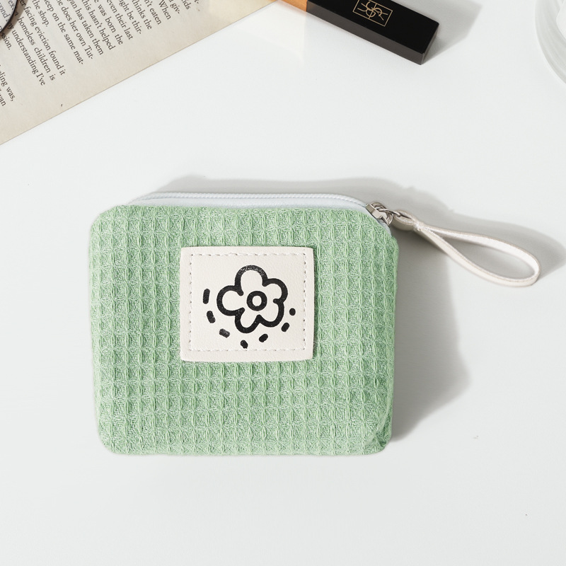 New cute Waffle lipstick storage bag, small and portable wrist bag, macaron coin purse, makeup bag in stock Item Picture