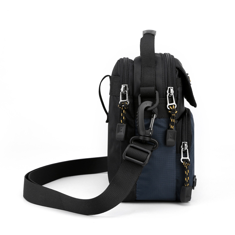 New water-resistant nylon fabric men's bag, outdoor travel single-shoulder crossbody bag, simple and casual waist bag, street small bag details Picture