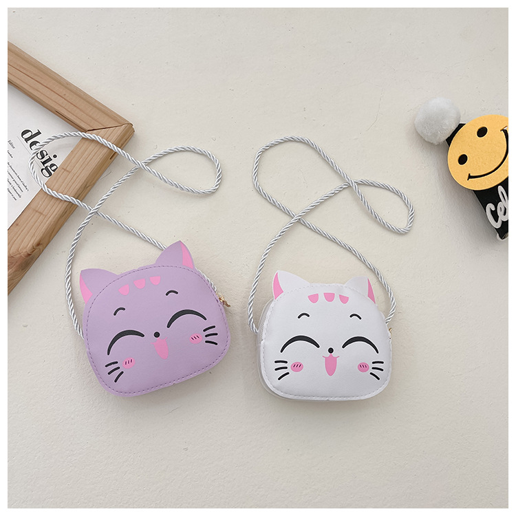 Little Cat Children's Coin Purse 2024 New Korean version girl crossbody Bag, Princess single-shoulder bag, fashionable mini bag details Picture