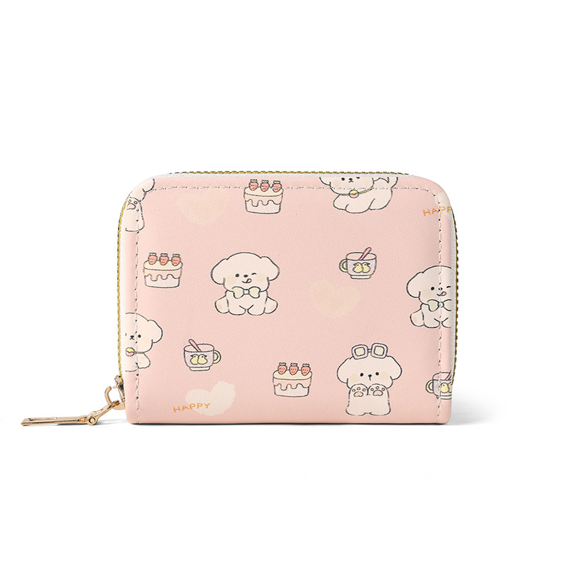 Creative and personalized blessing words, portable short, multi-slot card case, organ document storage bag, mini zipper coin purse Application Scenario