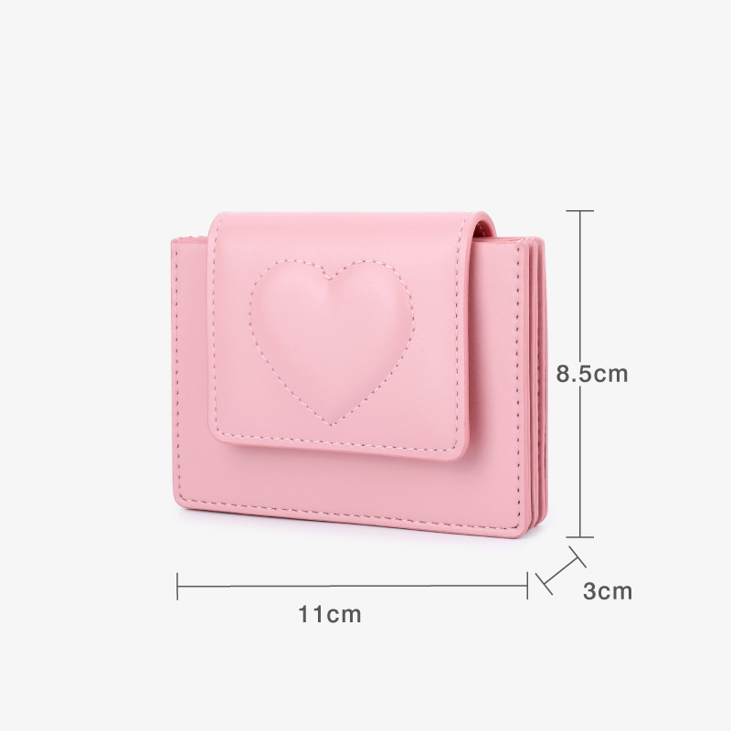Ai Lun's new women's oil-edge card wallet features an InS-style Korean embossed short macaron color scheme for women Application Scenario