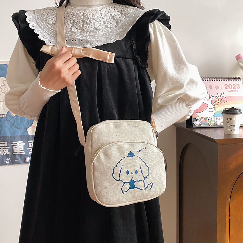 Anime cute girl bag 2023 Autumn/Winter New style fashionable student Japanese-style individual artistic single-shoulder crossbody bag Trendy bag Specification drawing
