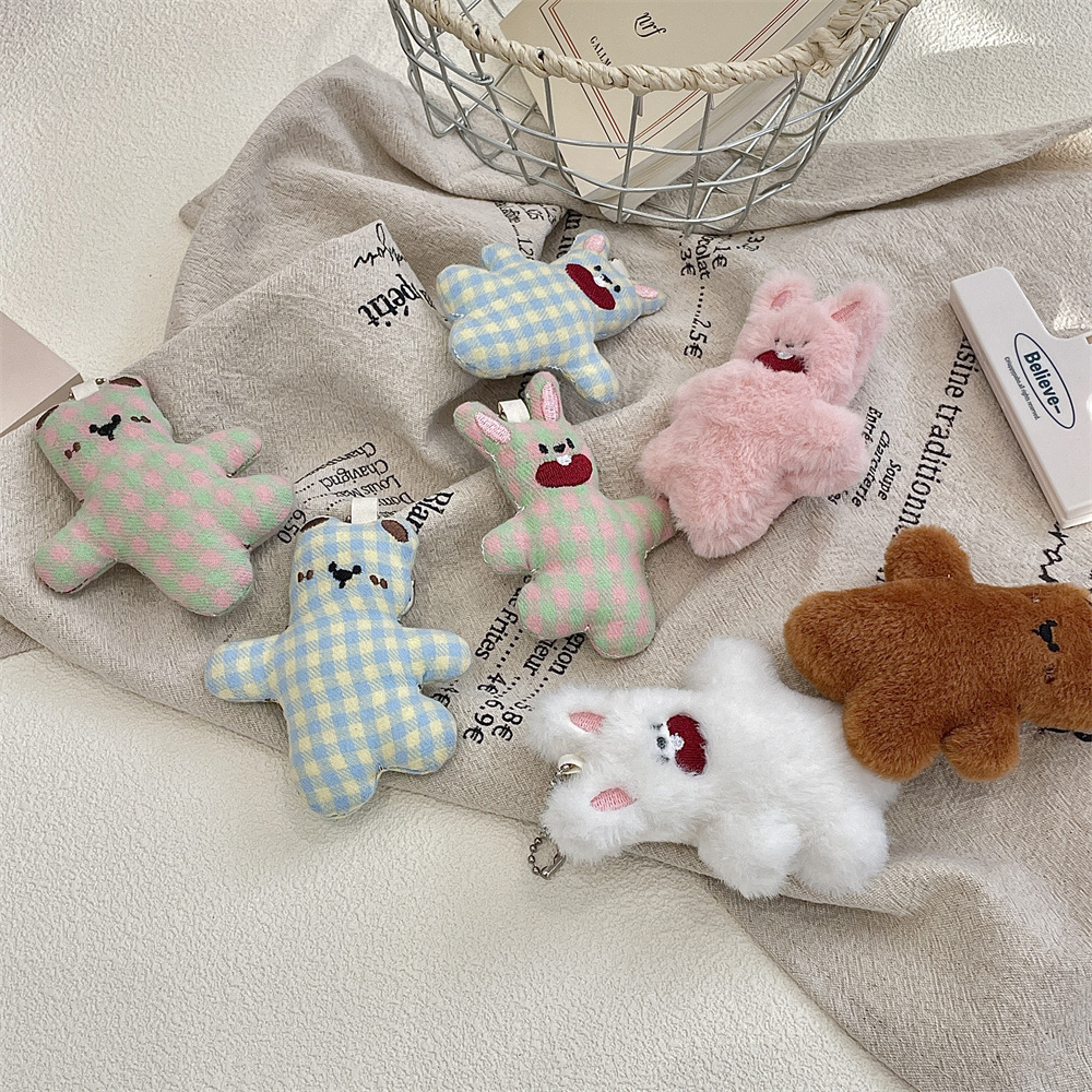 R52142 Cute doll Bear Pendant bag Decorative Canvas Bag Pendant Keychain Pendant Student gift full figure