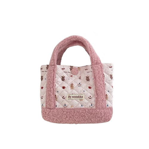 5227 Girl Heart Bear Handbag for Girls, large-capacity hand-held Mommy Bag, New Shopping Tote Bag for girls Item Picture