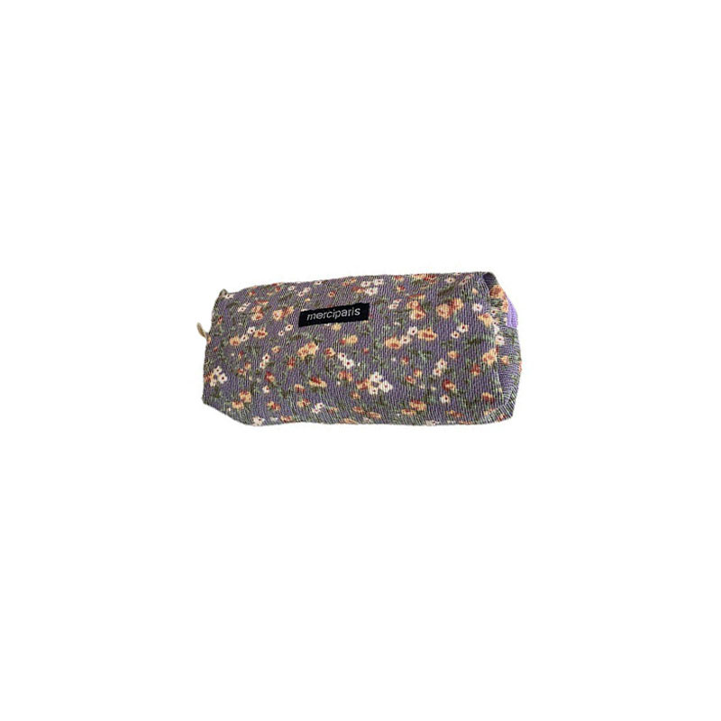 3392 ins corduroy retro artistic pen case, fresh stationery box, large capacity student portable makeup bag Item Picture