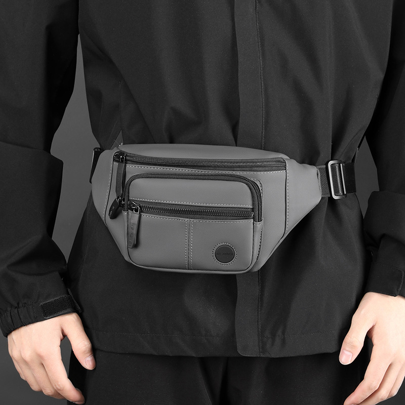 The new WEPOWER casual men's waist bag for outdoor travel and outings is a simple and fashionable single-shoulder crossbody bag details Picture