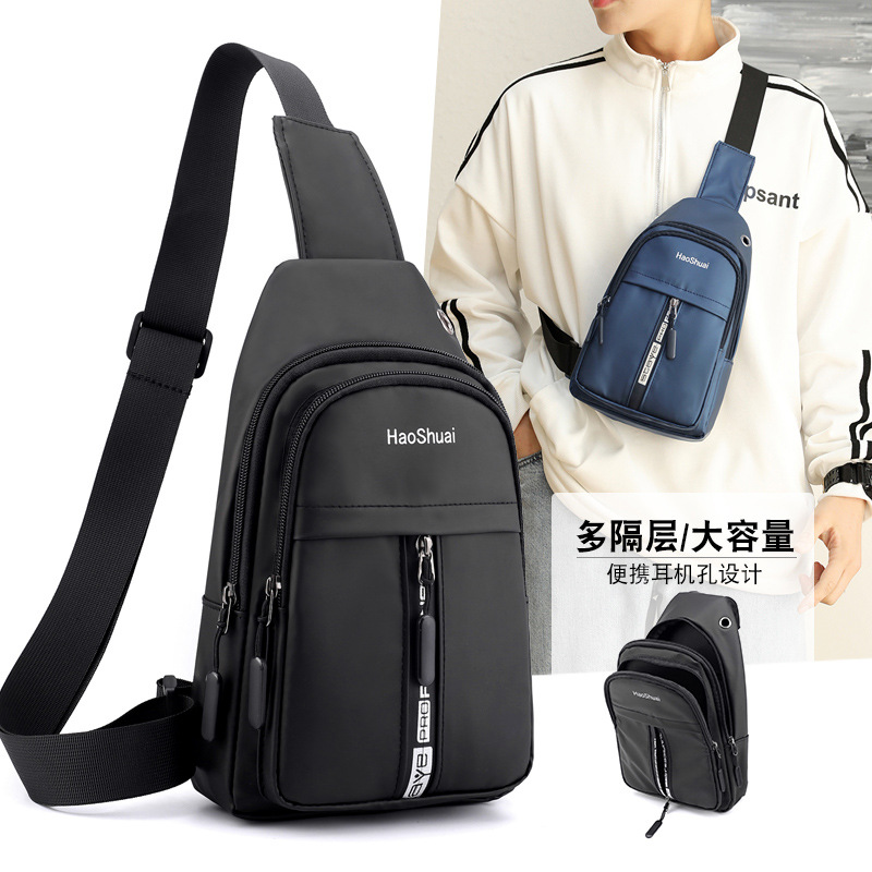 New cross-border outdoor men's chest bag, Korean-style casual crossbody bag, travel single-shoulder small bag, sports waterproof mobile phone case full figure