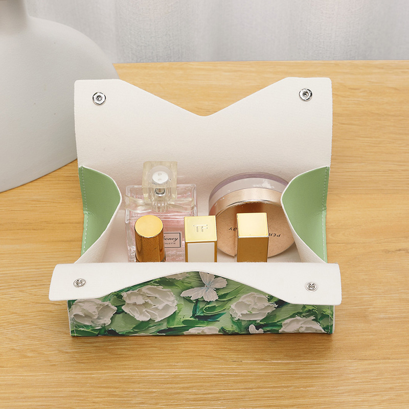 Oil painting light luxury style tissue box, living room storage paper box, toilet and dining room high appearance level, the same style of Internet celebrity tissue box Specification drawing