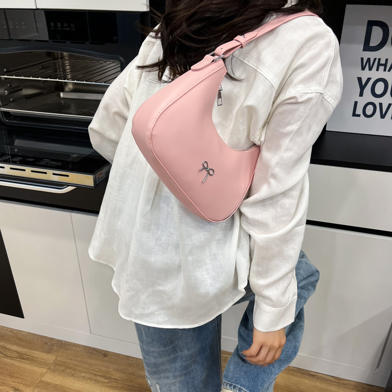 Fashionable hand-held shoulder bag 2025 new cross-border retro simple and versatile crossbody bag for women, crescent-shaped underarm bag for women Specification drawing