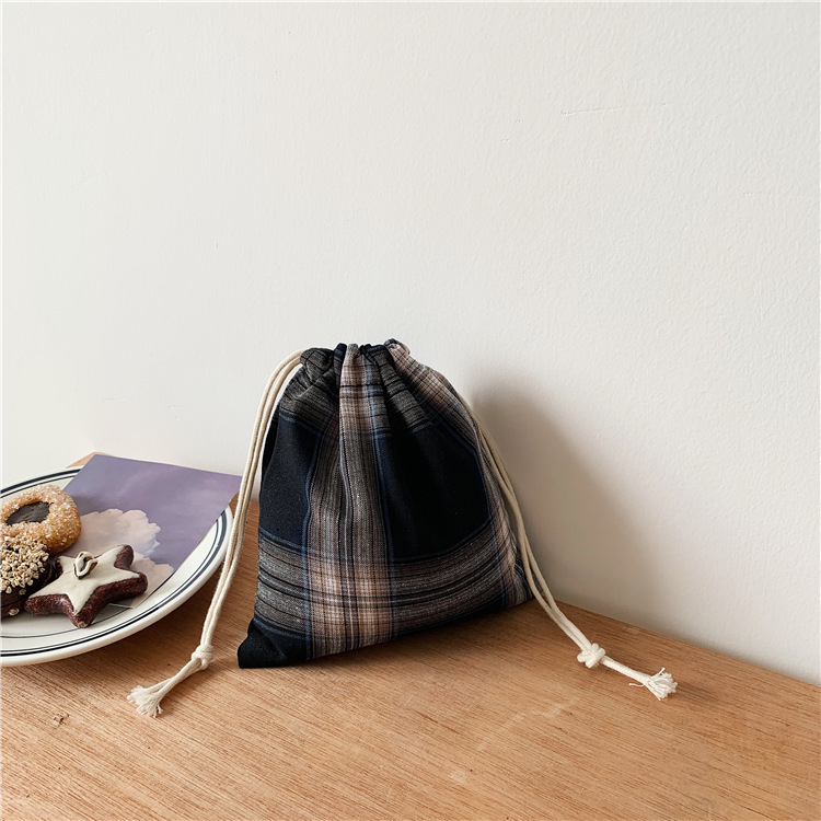 07221 Japanese-style simple polyester-cotton drawstring storage bags, candy bags, polyester drawstring bags wholesale, trendy hand-carry Specification drawing