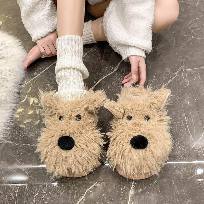 Cute cotton slippers for women's winter home indoor thick-soled slippers for women's winter home couple warm cotton slippers for autumn and winter export Specification drawing