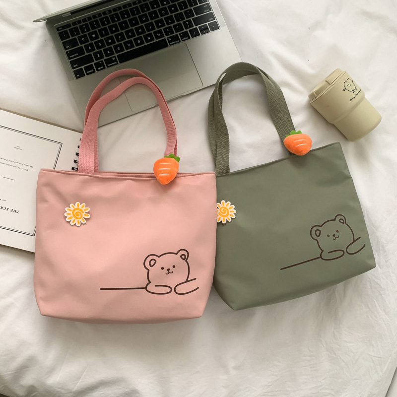 Japanese-style canvas bag, small handbag, casual and fashionable handbag, shoulder bag, light and convenient for going out, women's bag, small student shoulder bag details Picture