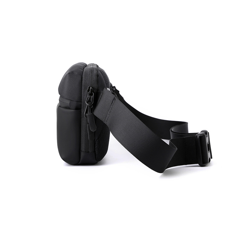 New men's trendy chest bag, crossbody bag, outdoor travel waist bag, fashionable and simple single-shoulder bag, small cross bag, cross-border exclusive details Picture