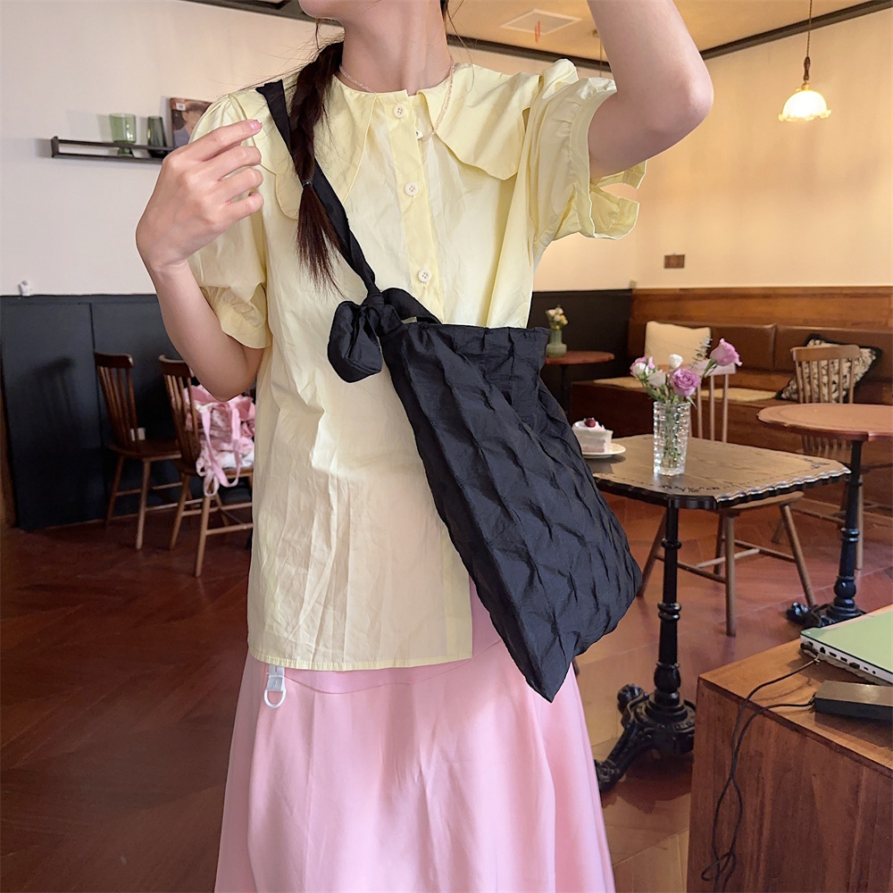 45153 Korean version pleated diamond-shaped bag for women, new casual large-capacity commuter underarm bag, crossbody single-shoulder bag for women Specification drawing