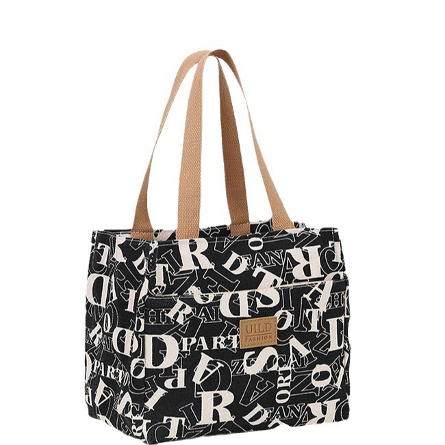 Canvas bag, women's large-capacity bag, 2024 new style fashionable single-shoulder tote bag, college student commuting tote bag Item Picture