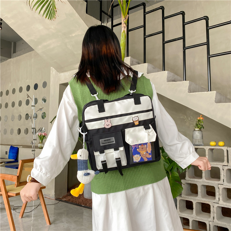 Children's canvas tutorial bag, hand-held bag, waterproof large capacity, double-shoulder tutorial bag, primary school students' single-shoulder crossbody bag Application Scenario