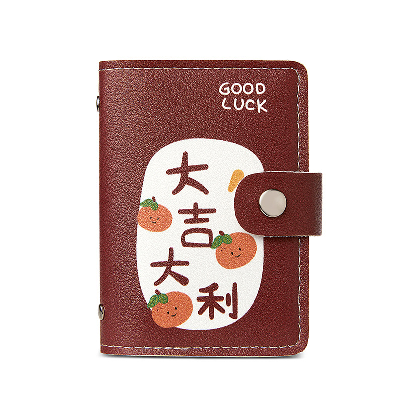 Cute and lucky cartoon card case, female personality, large capacity, multiple card positions, ultra-thin anti-demagnetization, small card holder case Item Picture