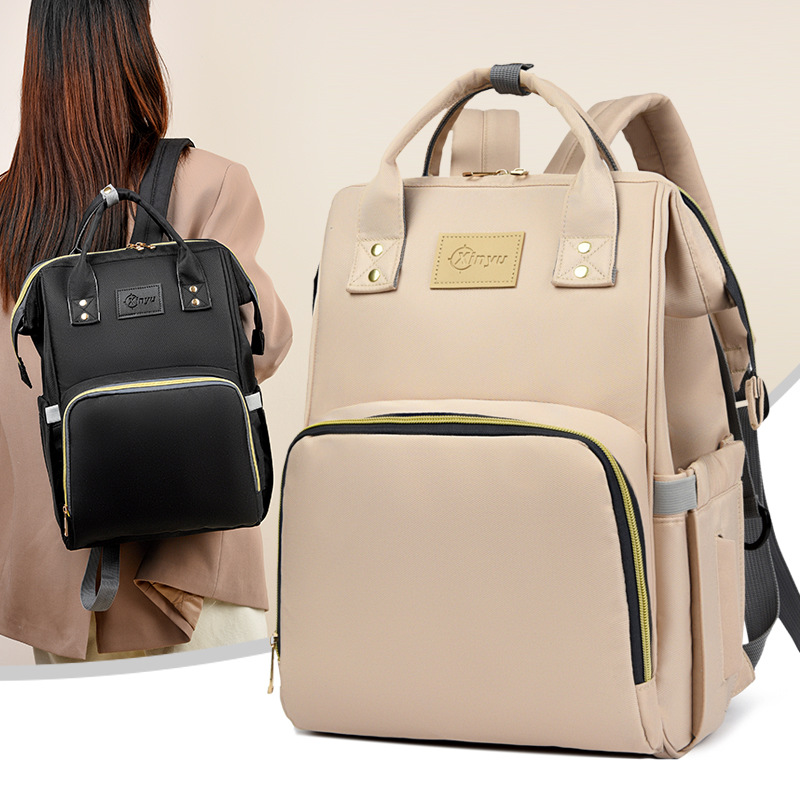 Mummy Bag 2025 New large-capacity, color-blocking, versatile and fashionable baby bag, backpack, mom and baby walk bag full figure