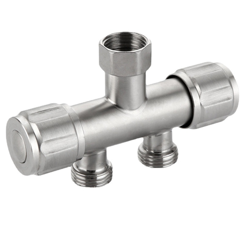 304 stainless steel washing machine faucet diverter, one inlet and two outlets, dual water outlet, one split and two adapter faucet Item Picture