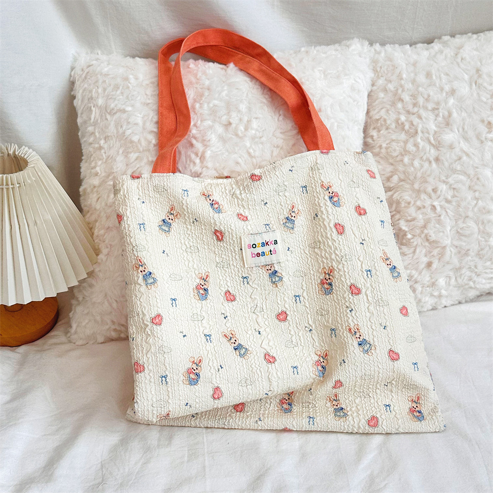 4431 Korean-style soft and cute embossed canvas bag with a girlish heart, single-shoulder double-layer bag, large capacity student schoolbag Specification drawing