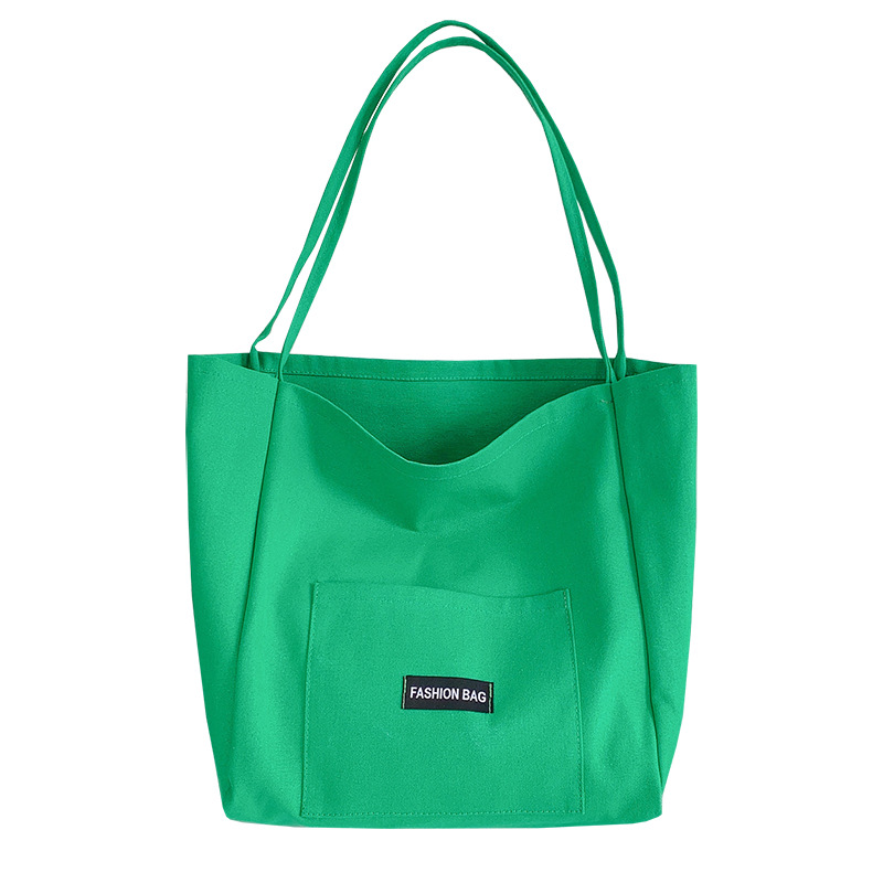 Candy-colored canvas bag, 2021 new ins bag, large-capacity tote bag, simple Korean-style single-shoulder artistic handbag Item Picture