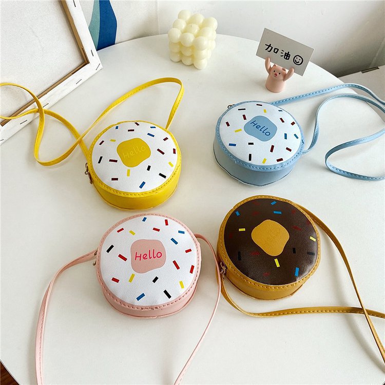 The manufacturer's children's crossbody single-shoulder bag, princess cartoon loose change bag, fashionable and cute, doughnut crossbody small corner full figure