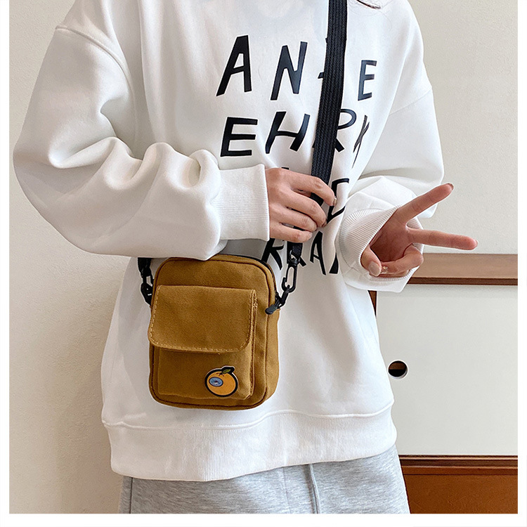 Cute little bag for girls 2024 New trendy and energetic girl student phone bag, Japanese-style fresh and clean crossbody canvas bag undefined