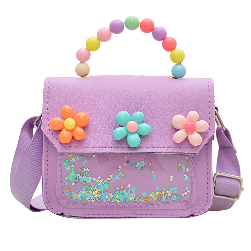 New children's single-shoulder bag, popular small square bag, cute cartoon cinnamon dog, Korean version, niche pearl hand-held crossbody bag Item Picture