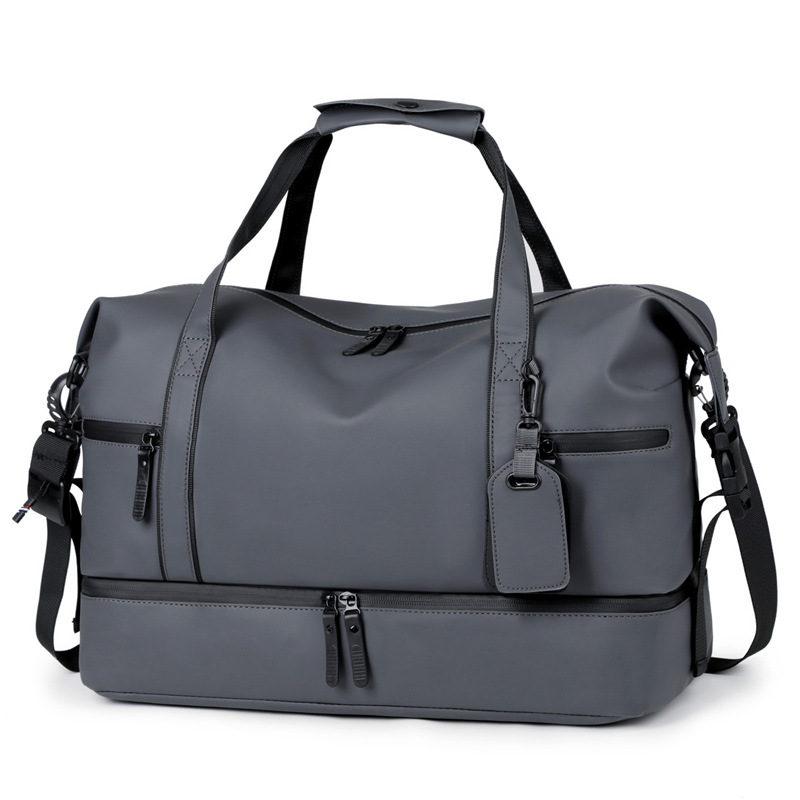 Large-capacity travel bag for men, business trip handbag, single-shoulder dry and wet luggage bag, separate fitness travel bag, short Specification drawing