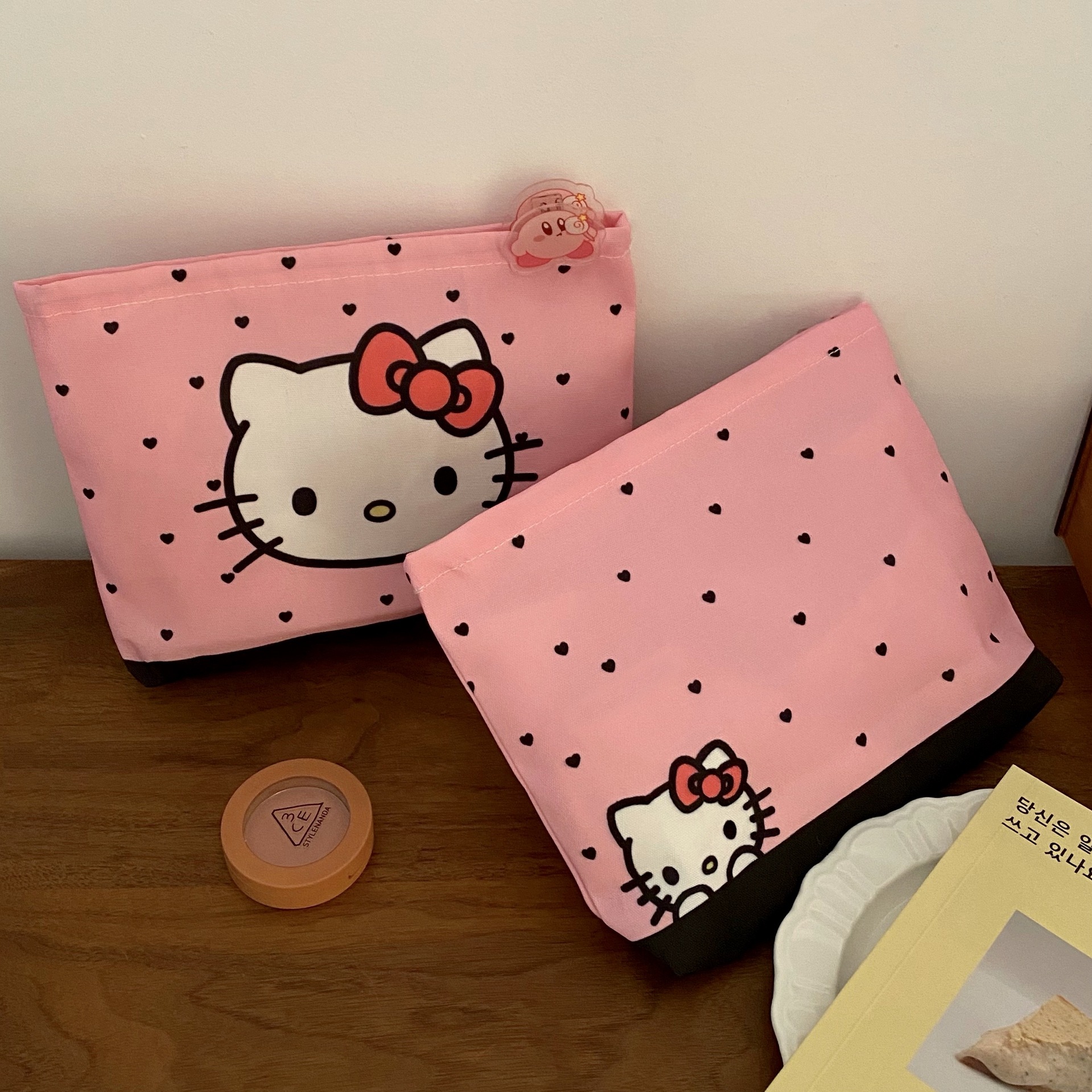 Sweetheart cat inner bag, makeup bag, portable travel bag for women, storage bag for miscellaneous items, headphones, coin purse, small bags for separate packaging Specification drawing