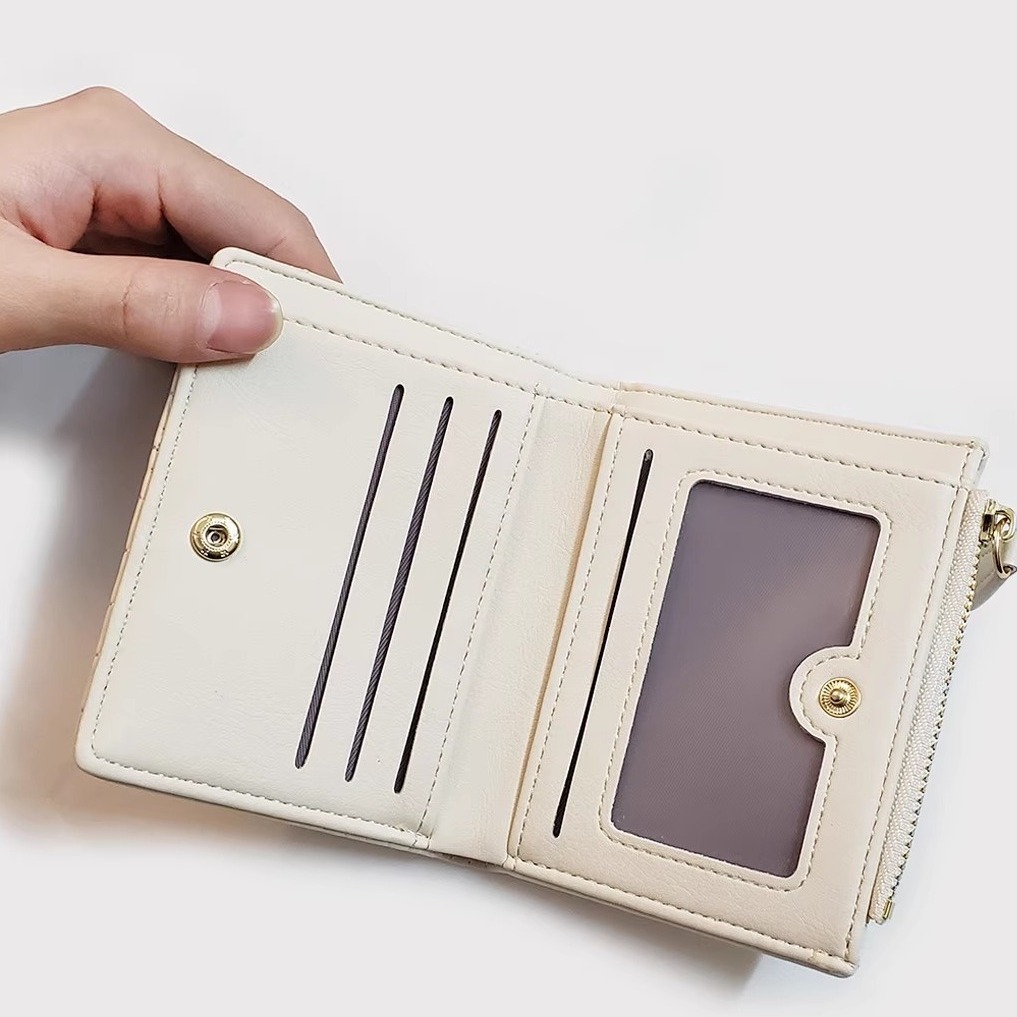 The ins wallet is a cute, fresh, mini, and exquisite one-piece card case with a zipper and multiple slots Specification drawing