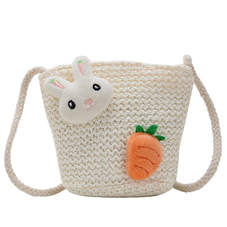 Children's bag 2023 New style single-shoulder bag, coin purse, cartoon-decorated crossbody bag, princess small bag, children's straw woven bag Item Picture