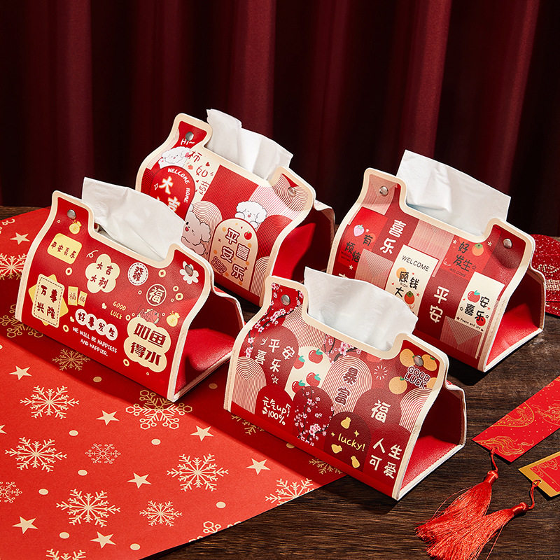 Factory direct sales: A hundred years of good marriage, wedding celebration tissue boxes, living room and wedding room decoration tissue boxes, red high-end tissues full figure