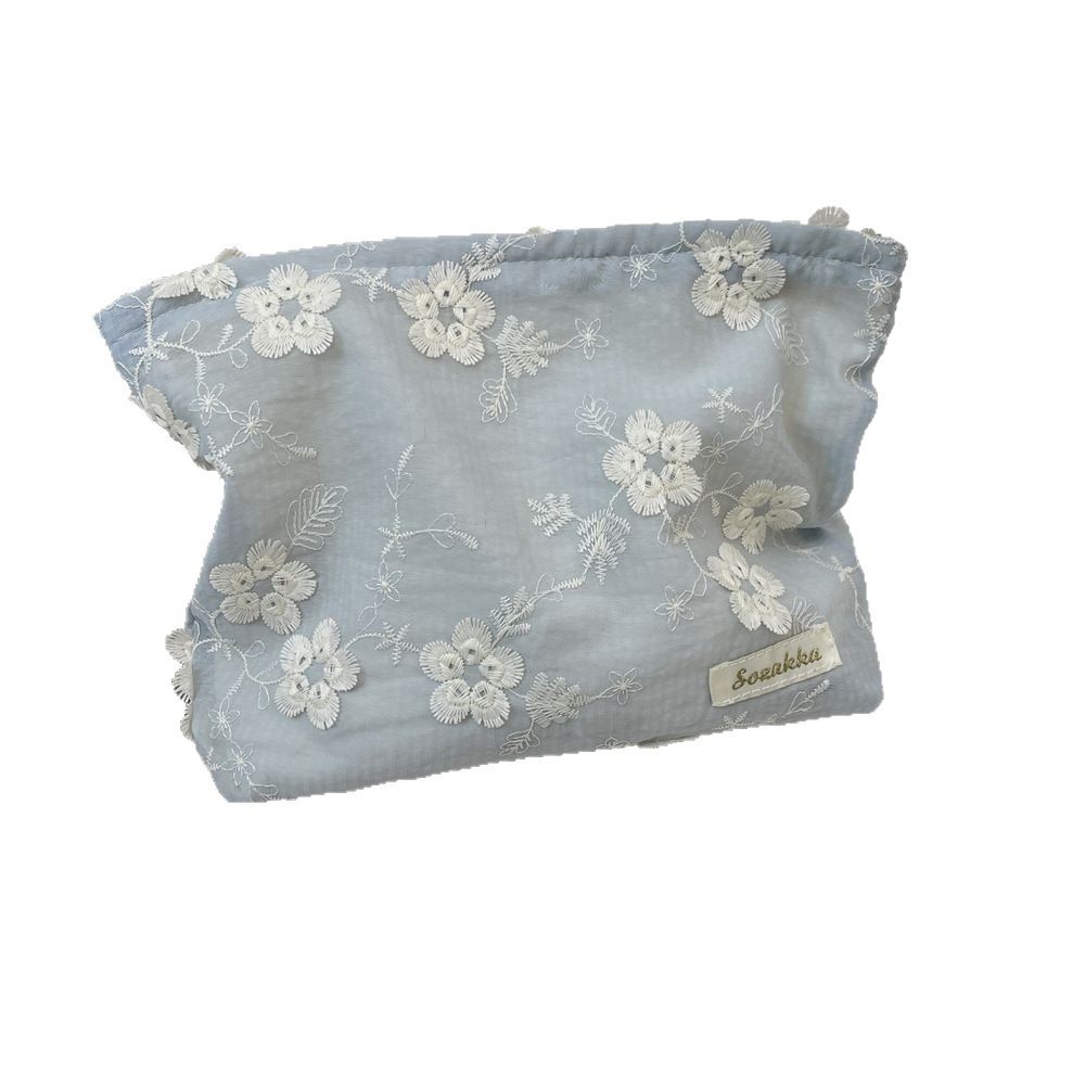 54204 ins embossed small flower makeup bag, large capacity skin care storage bag, Ladies' clutch, zipper storage bag Item Picture