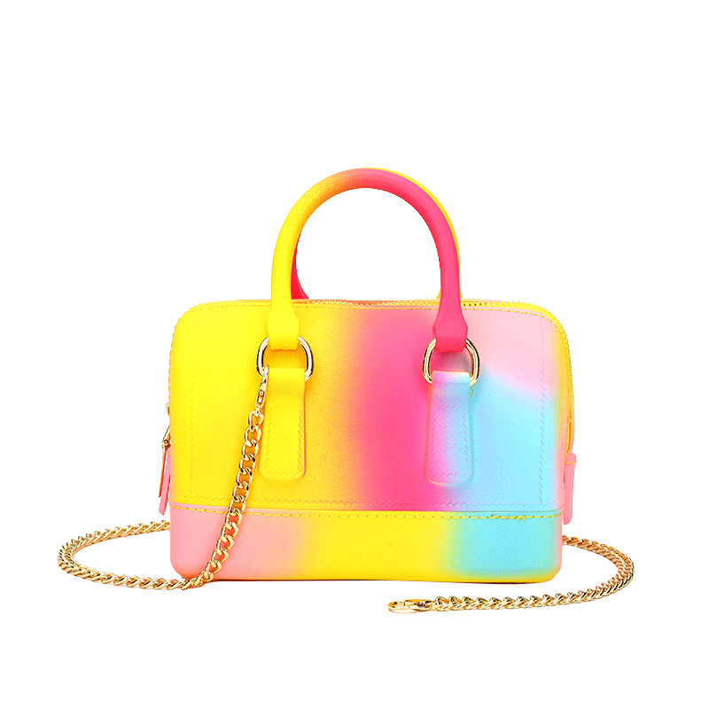 Factory wholesale best-selling bucket-shaped pillow bags, mini jelly bags, macaron single-shoulder crossbody hand-carry women's bags Item Picture