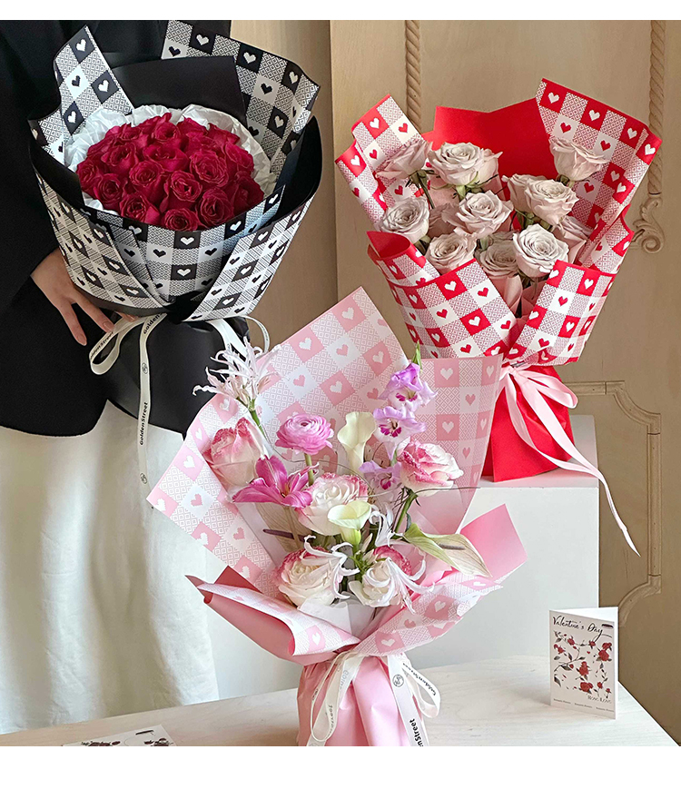 Su Xin Ge waterproof Korean-style fresh flower wrapping paper, flower shop bouquets, floral art rose wrapping paper pic 3