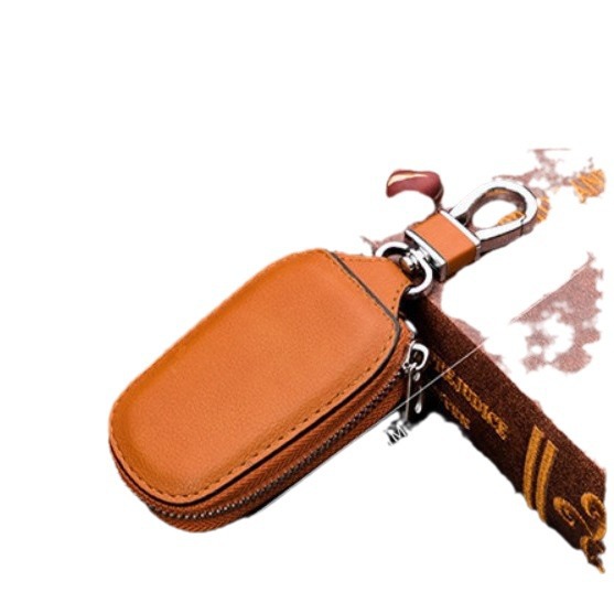 Top layer cowhide men's multi-functional key bag, waist key bag, large-capacity car key bag, universal hanging bag Item Picture