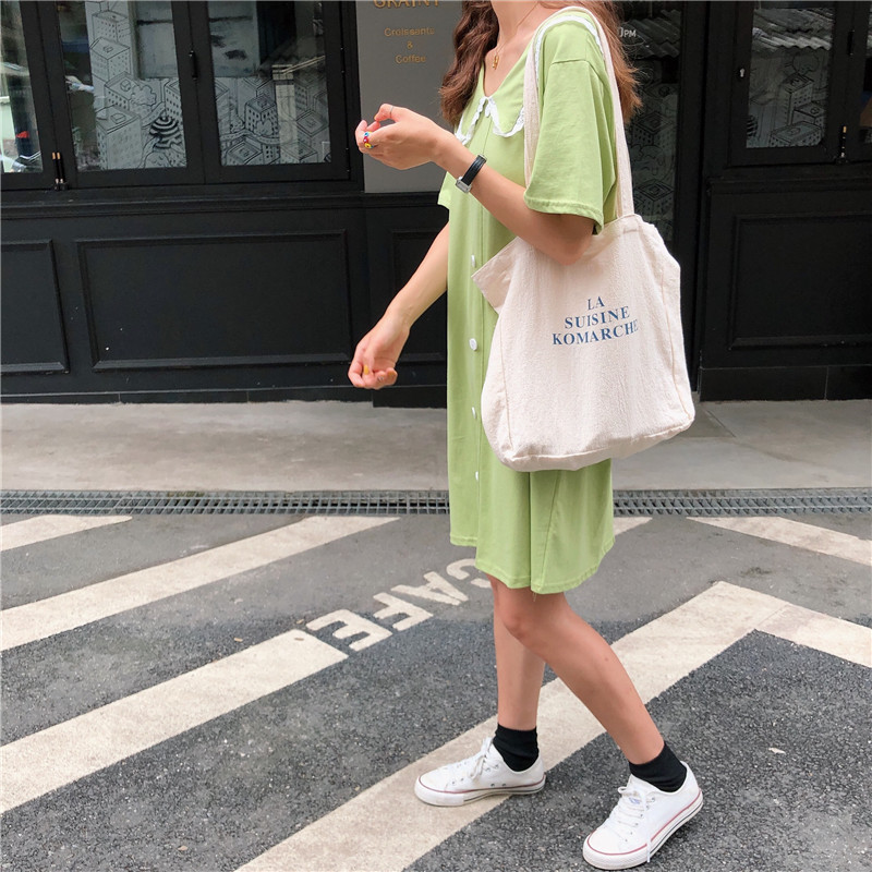 【 In Stock 】96152 Korean fresh and clean handbag, single-shoulder bag wholesale, student casual hand-held shopping bag for women Specification drawing