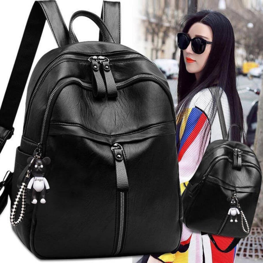 The 2023 new Korean version of the backpack for women is a trendy small backpack that is versatile. It is a soft leather large-capacity fashionable backpack for women full figure
