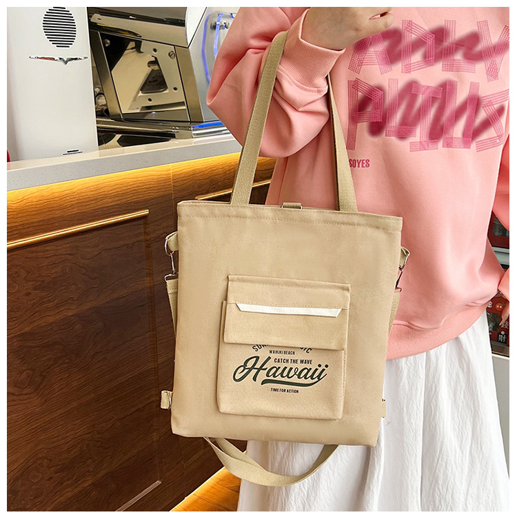 New student canvas bag with a niche design sense, single-shoulder crossbody bag, large capacity, ins versatile handbag wholesale Application Scenario