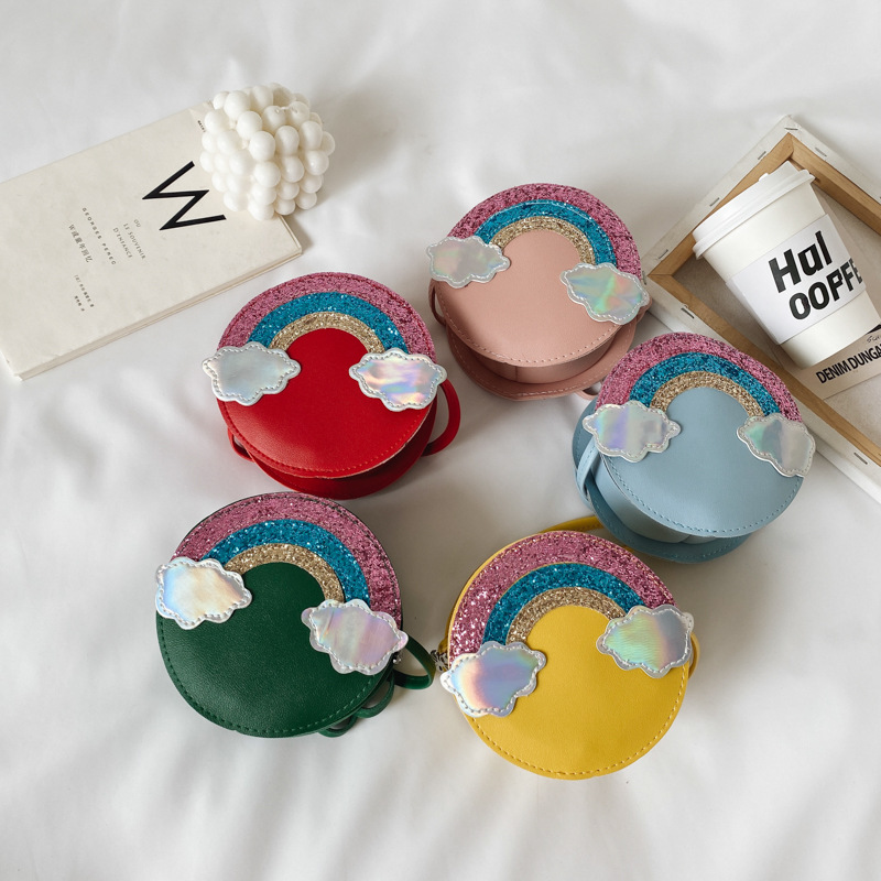 Children's Princess Bag 2021, Personalized Rainbow Coin Purse, Stylish Little girl baby, single-shoulder crossbody bag full figure