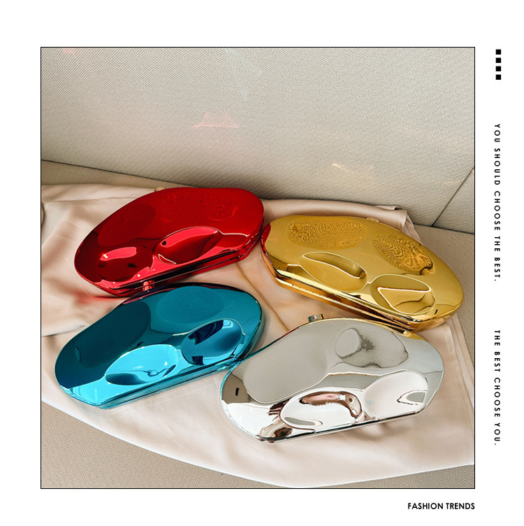 Niche design metal acrylic bag, irregular-shaped stone clutch, 2025 new cross-border fashionable and exquisite small bag full figure